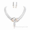 Artificial beaded pearl necklace costume wedding jewelry in bulk, girls, made of pearl and alloy